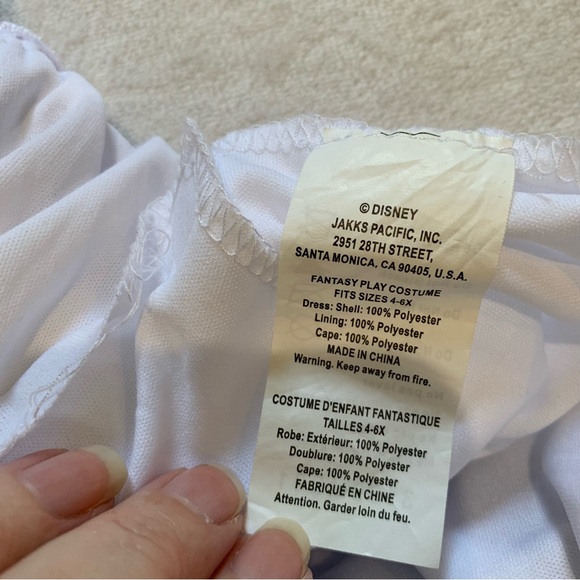 Disney frozen Elsa Princess pretend play costume dress blue white mesh arms 4-6 - Picture 7 of 12